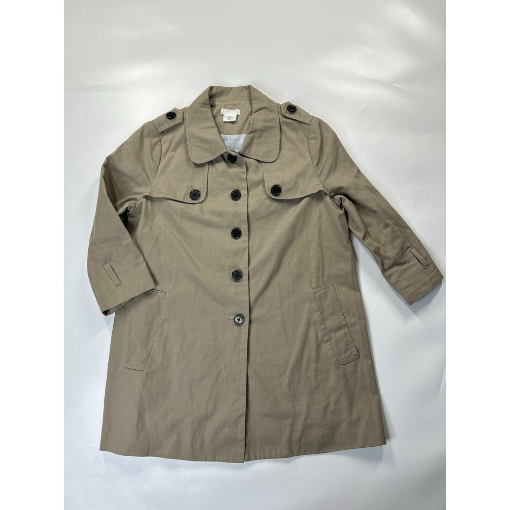 Cooperative Jacket Womens Small Trench Style Short Beige Button Up